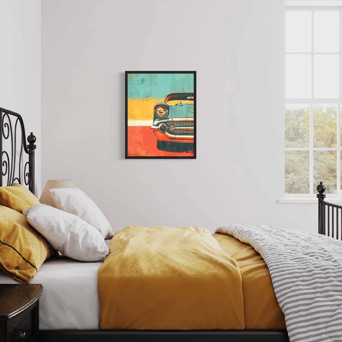 Classic American Car Front End Vintage Pop Art Automotive Poster - Image 4