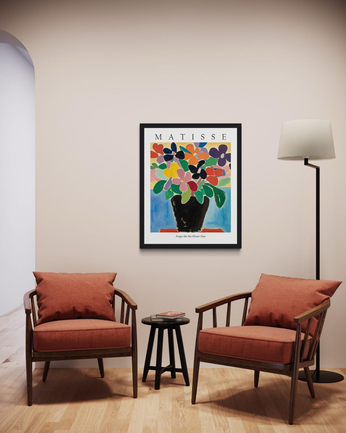 Forget Me Not Dense Blossom Bouquet in Matisse Style Art Poster - Image 2