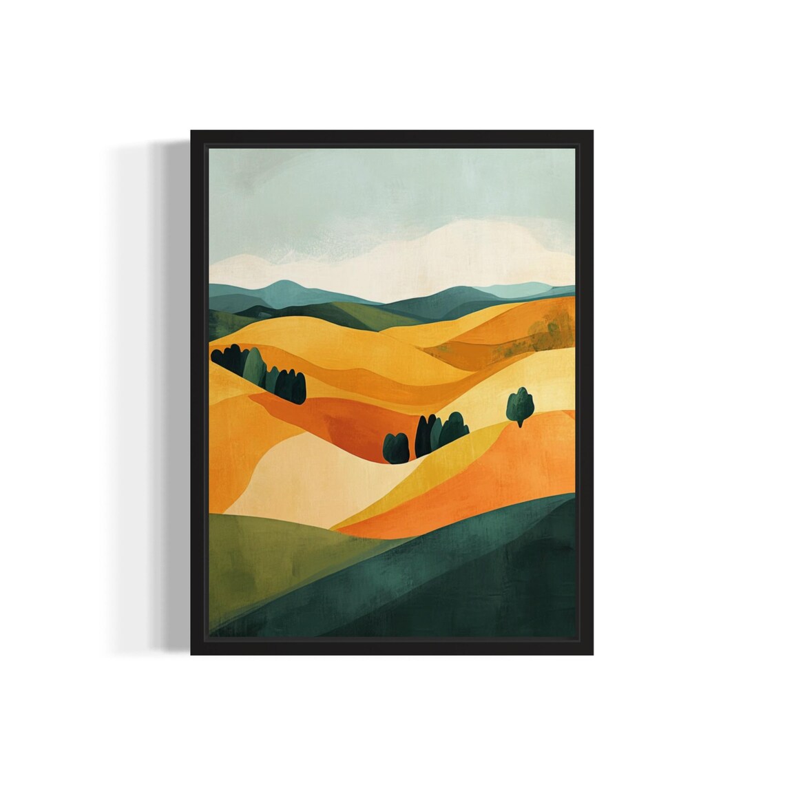 Valley Abstract Boho Art Print, Bathroom Decor