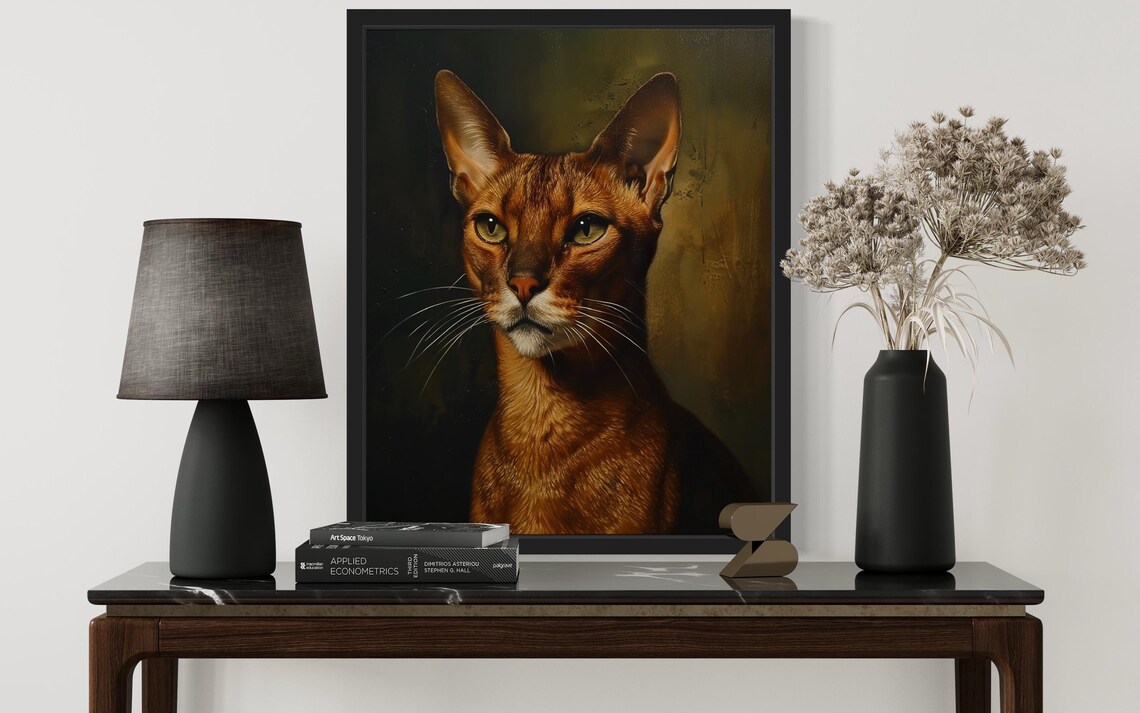 Abyssinian Cat Art Print, Original Paint Artwork - Image 3