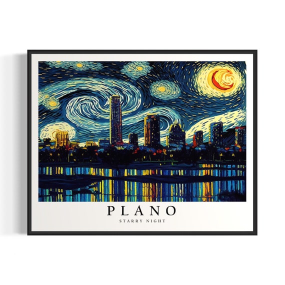 Plano Starry Night Art Print Van Gogh Plano Poster Wall Art Original Plano Painting Decor