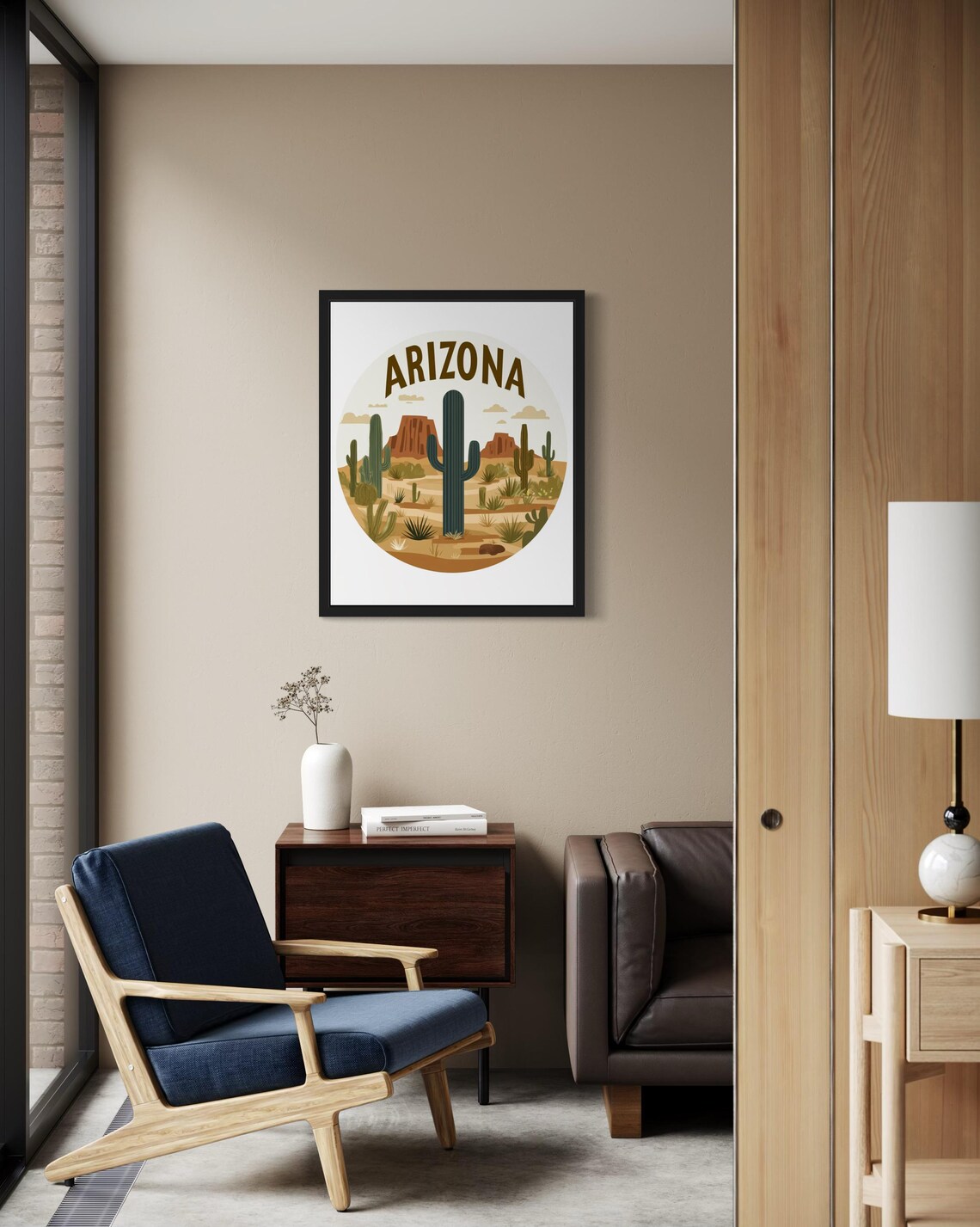 Arizona Towering Saguaro Cactus Desert Red Rock Buttes Poster - Image 2