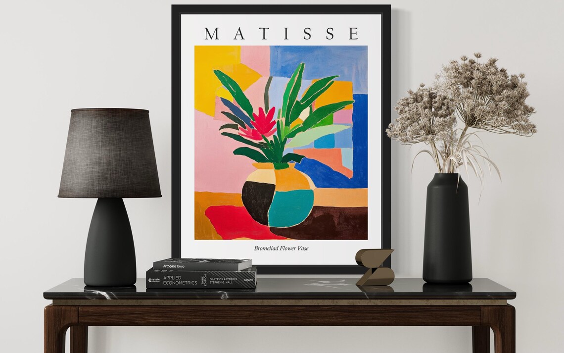Matisse Style Bromeliad Flower Vase Tropical Fauvist Still Life Poster - Image 3