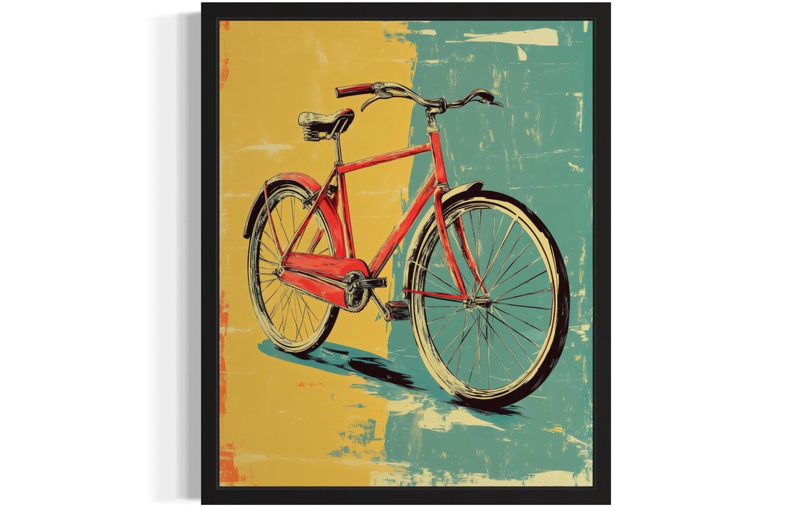 Bicycle Pop Art Print, Original Paint Artwork