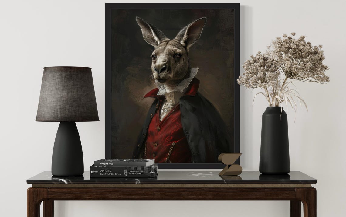Dignified Kangaroo Vampire Aristocrat Victorian Gothic Portrait Poster - Image 2