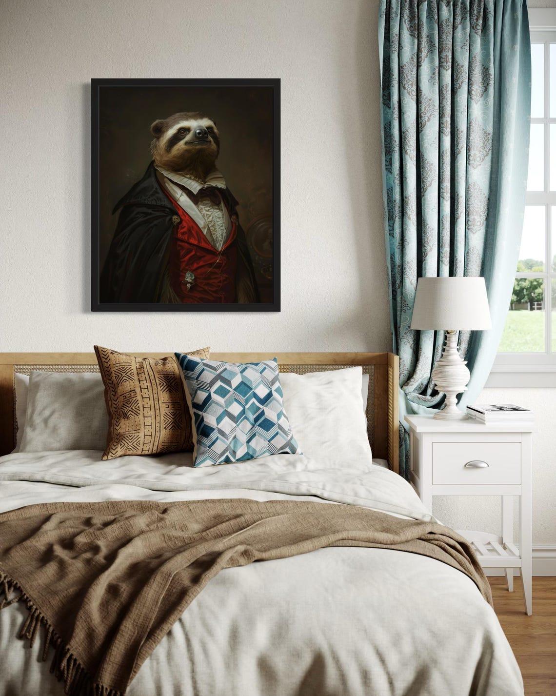 Sloth Vampire Aristocratic Gothic Portrait Oil Painting Poster - Image 4