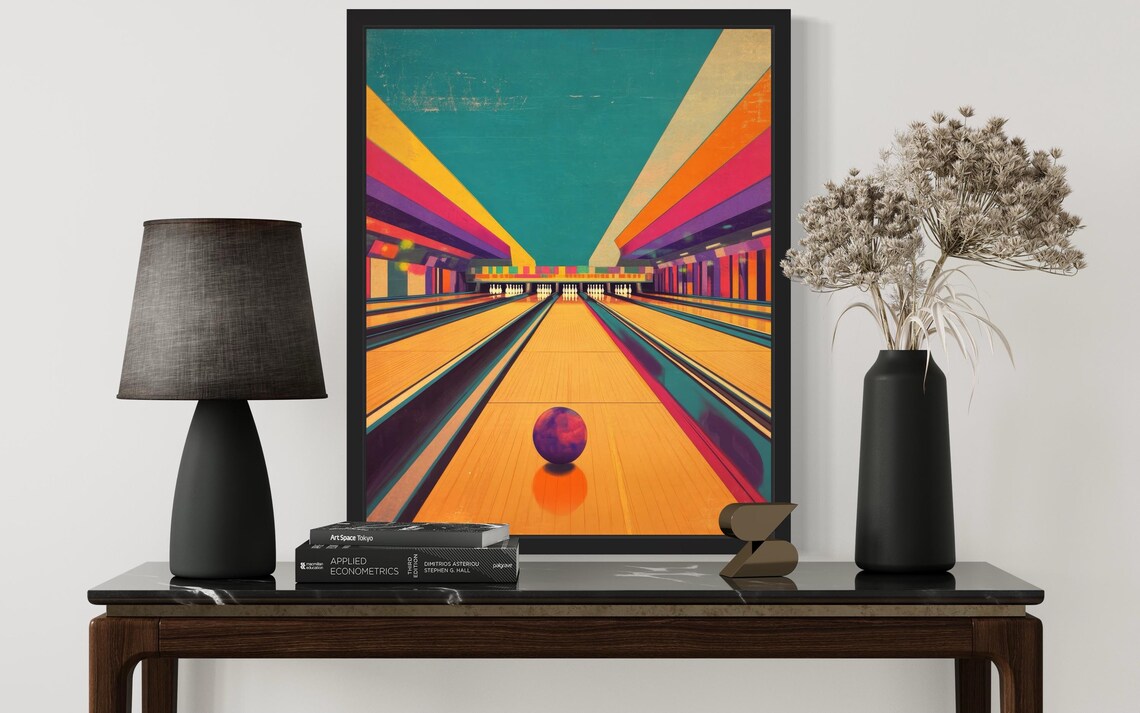 Bowling Lane Pop Art Poster, Original Paint Artwork - Image 4
