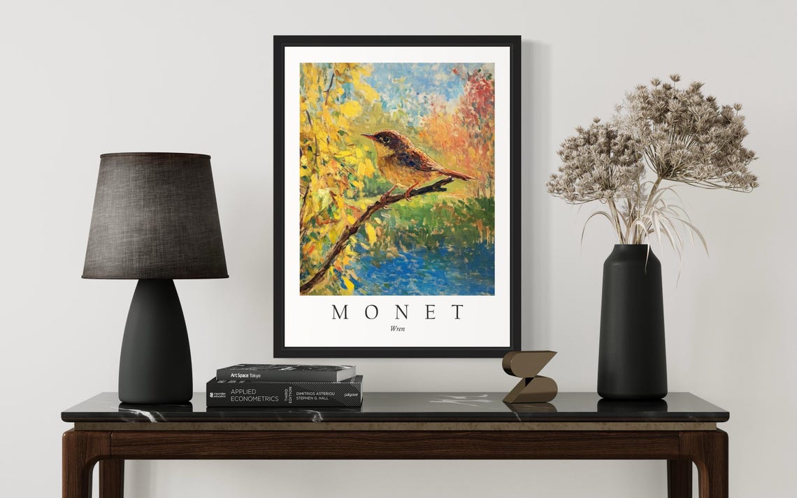 Wren Bird, Monet-Inspired Art Print - Image 3