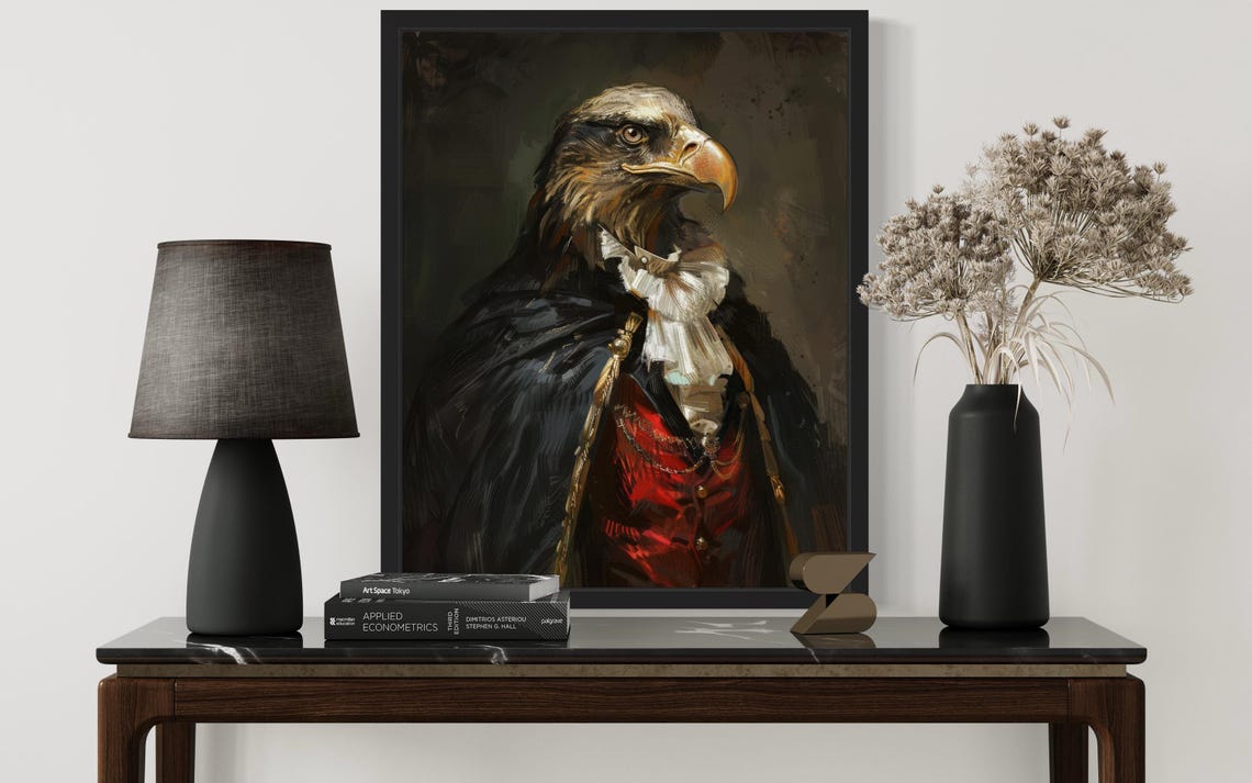 Commanding Eagle Vampire Aristocrat Gothic Portrait Wall Poster - Image 2