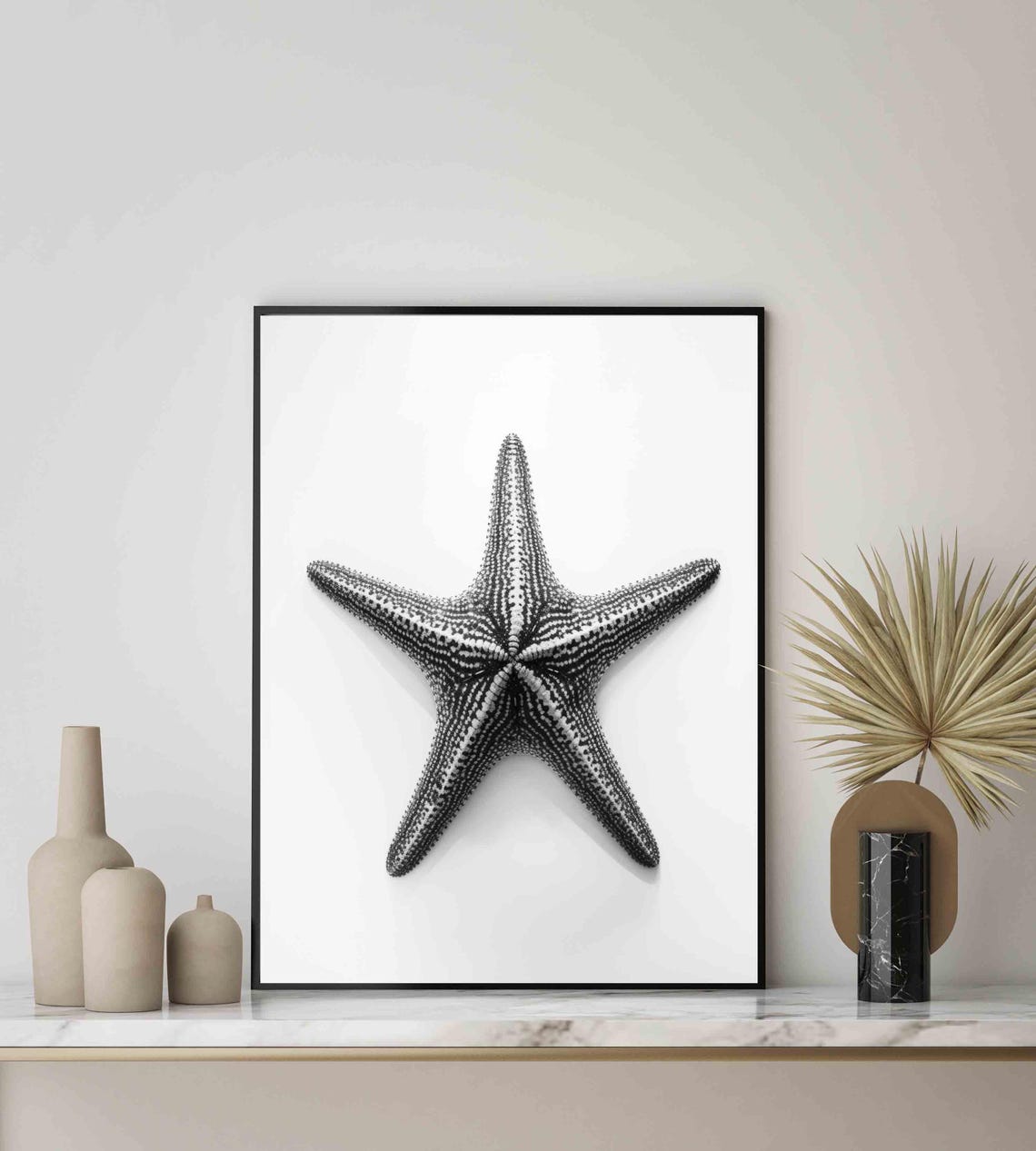 Starfish Black And White Animal Art Print Wall Art Poster Original Paint Artwork Artwork Decor - Image 2