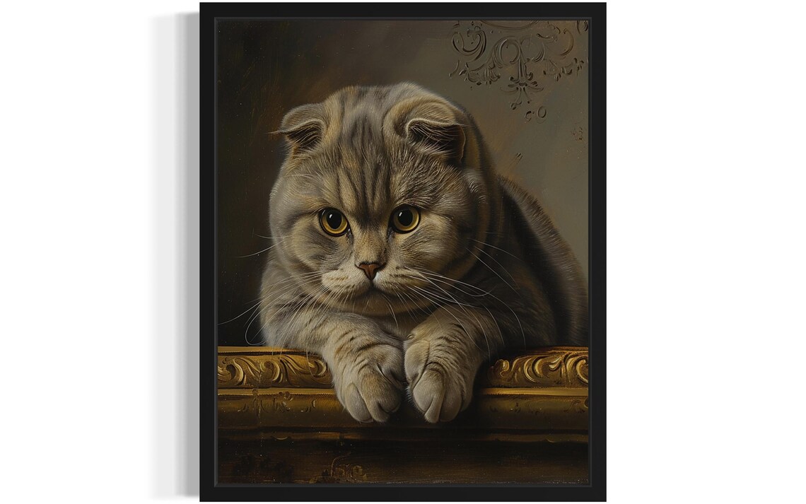 Scottish Fold Cat, Original Paint Artwork