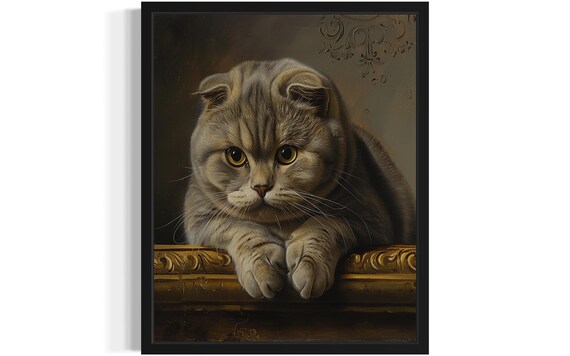Scottish Fold Cat, Original Paint Artwork