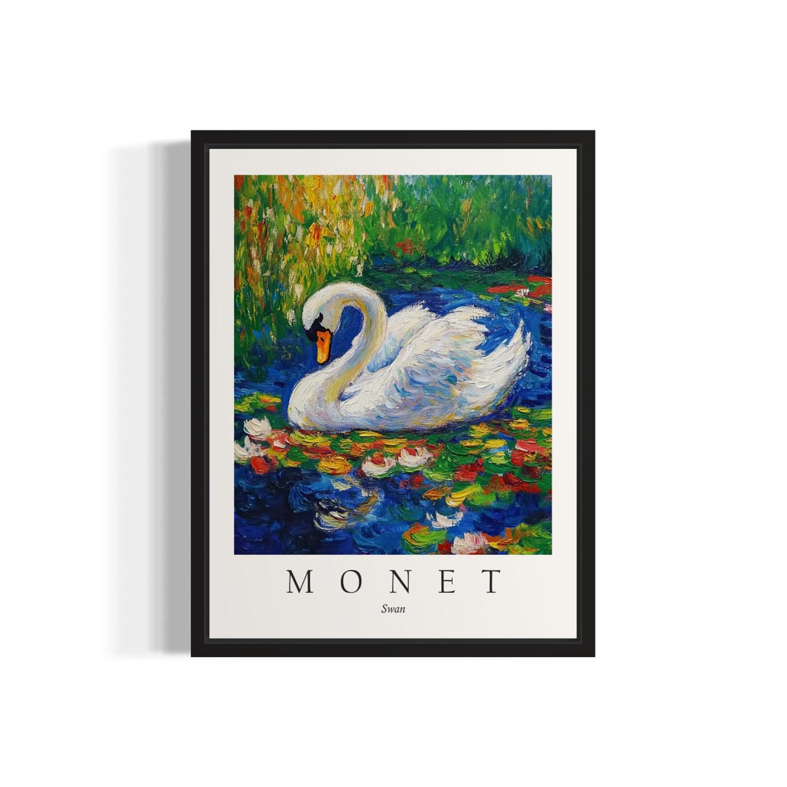 Swan Bird, Monet Art Print
