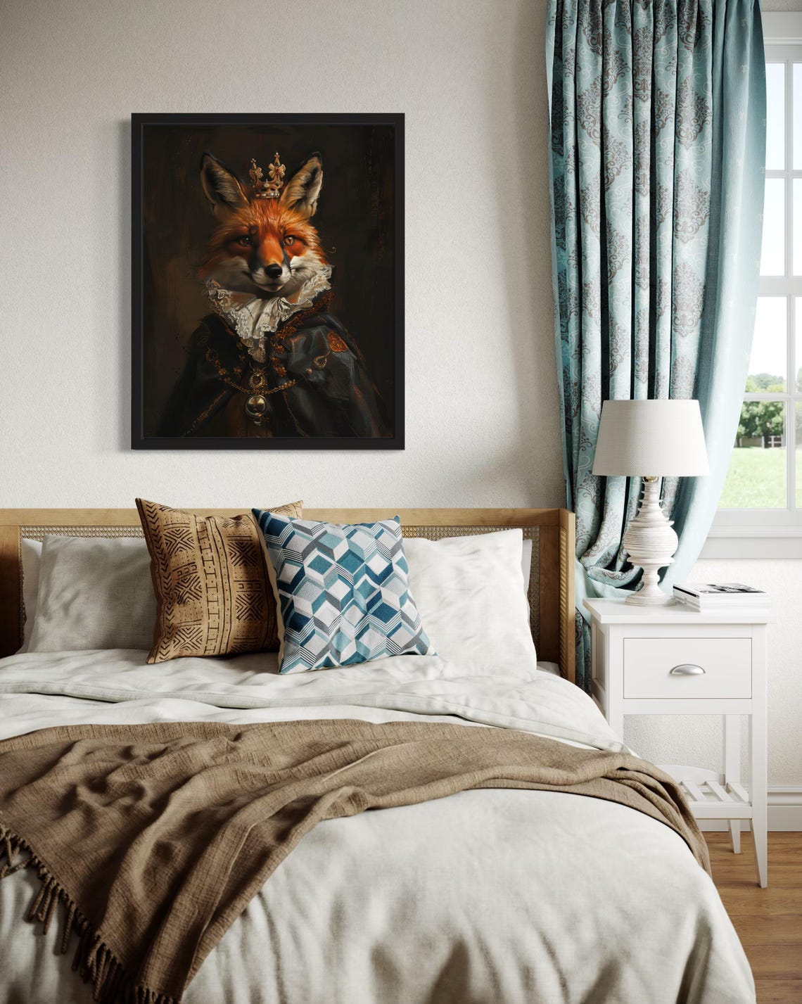 Crowned Red Fox King In Jeweled Royal Robe Gothic Portrait Poster - Image 4