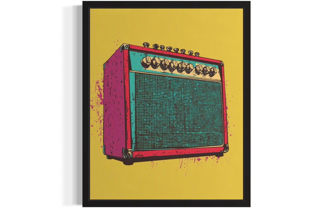 Guitar Amplifier Pop Art Poster