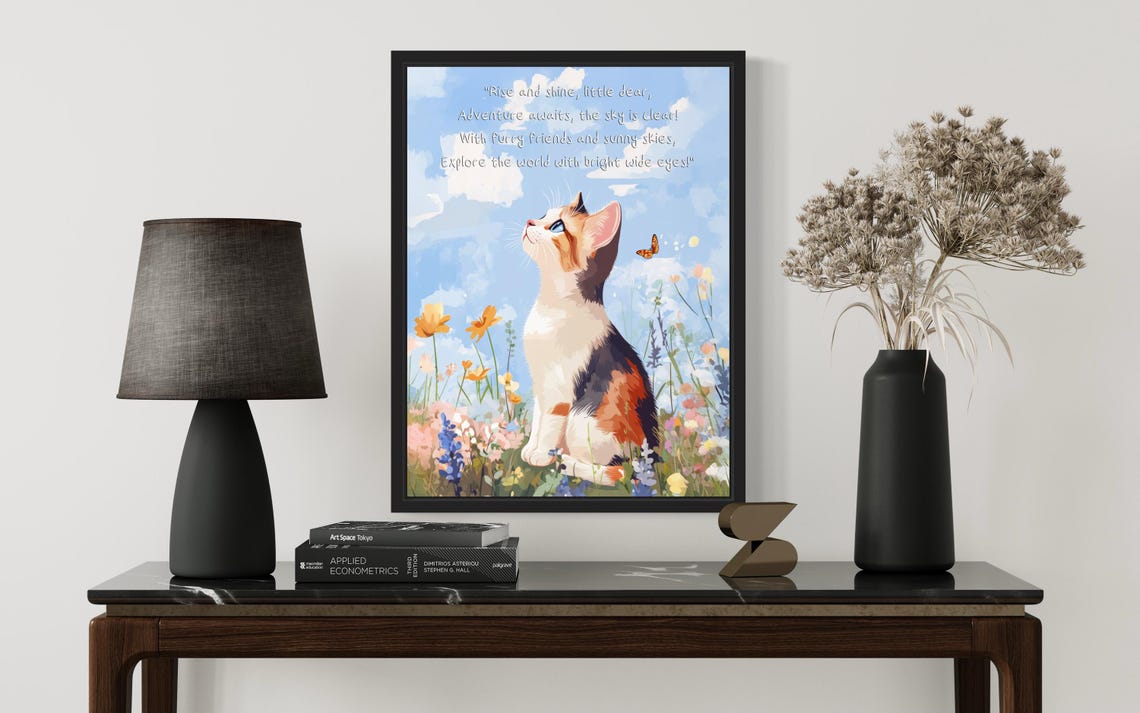 Calico Kitten Nursery Poem Rise and Shine Kids Room Art Print - Image 2