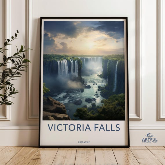 Victoria Falls Wall Art Print Stunning Zimbabwe Landscape Natural Wonder Decor Beautiful Waterfall Scenic Home Decoration