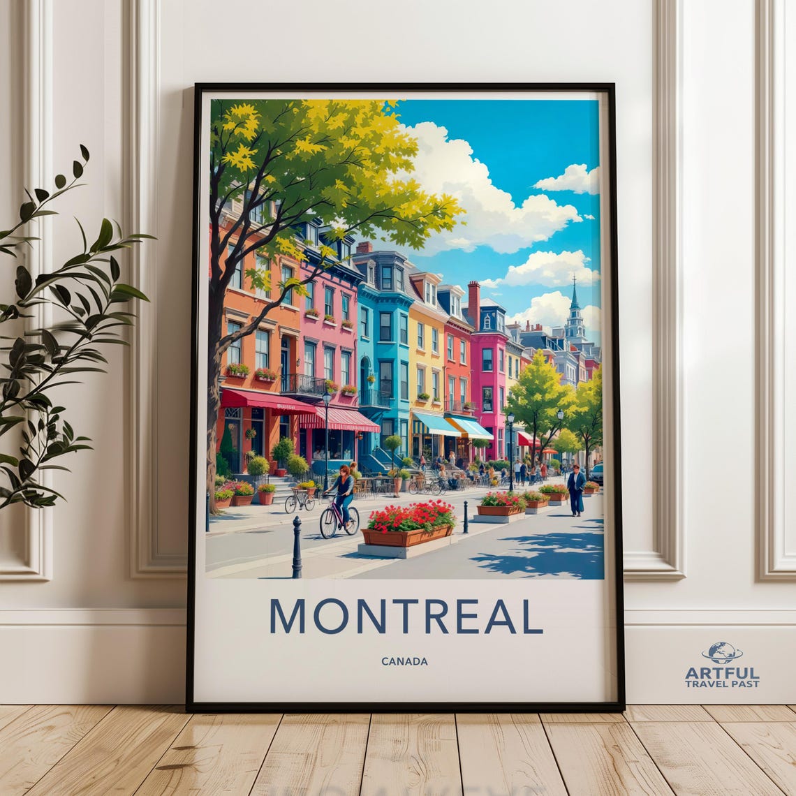 Montreal Travel Poster Print Canada Wall Art Decor Vibrant Cityscape Artwork Perfect Home Or Office Unique
