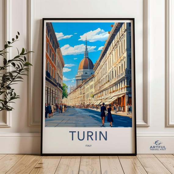Turin Italy Wall Art Cityscape Print Italian Architecture Mole Antonelliana Travel Poster European City View Home Decor