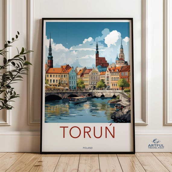 Torun Poland Travel Poster Wall Art Historic Cityscape Print European Architectural Wonders Cultural Landmark Decor