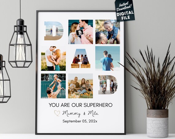 Dad Photo Collage Print, Gift For Papa