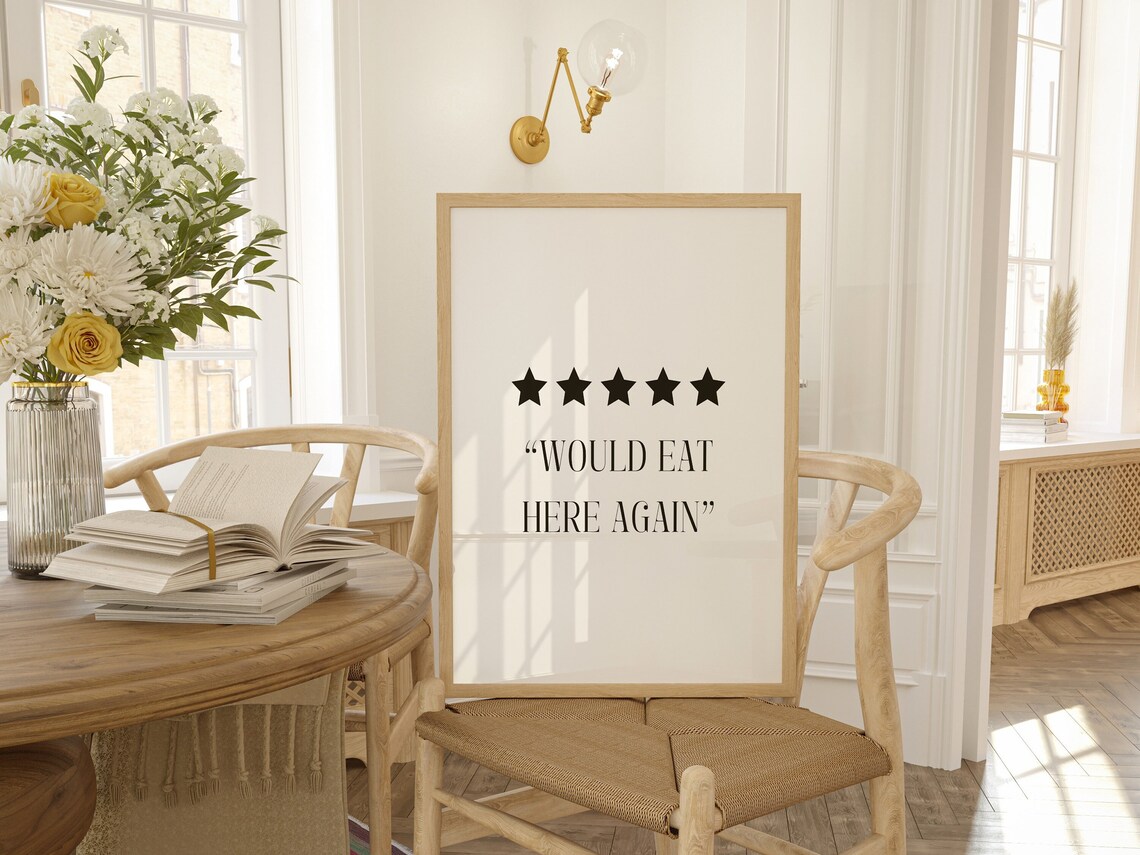 Chef Was Cute, Would Eat Here Again Quote Art Print - Image 3