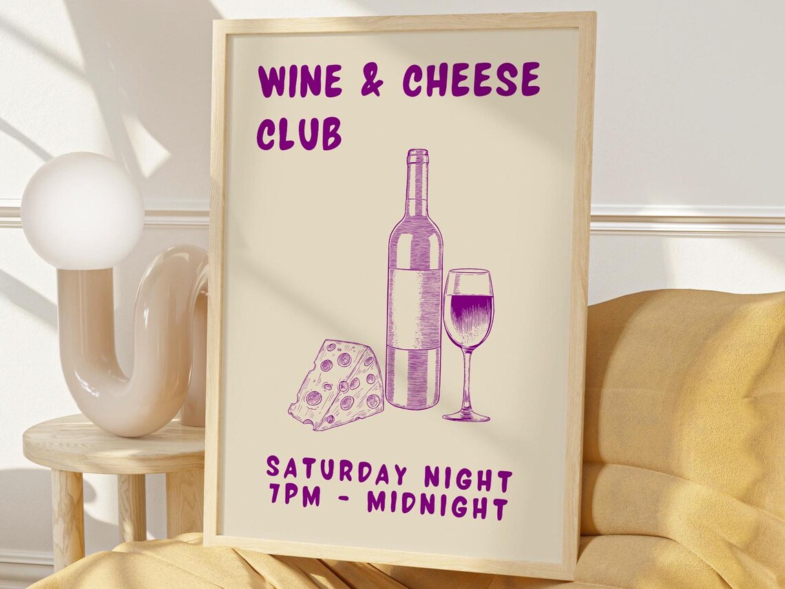 Italian Wine Illustration, Kitchen Wall Art Gift