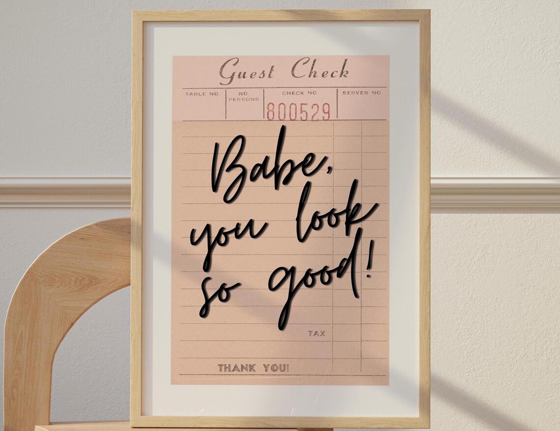 Guest Check Retro Print, Trendy Babe Bathroom Decor