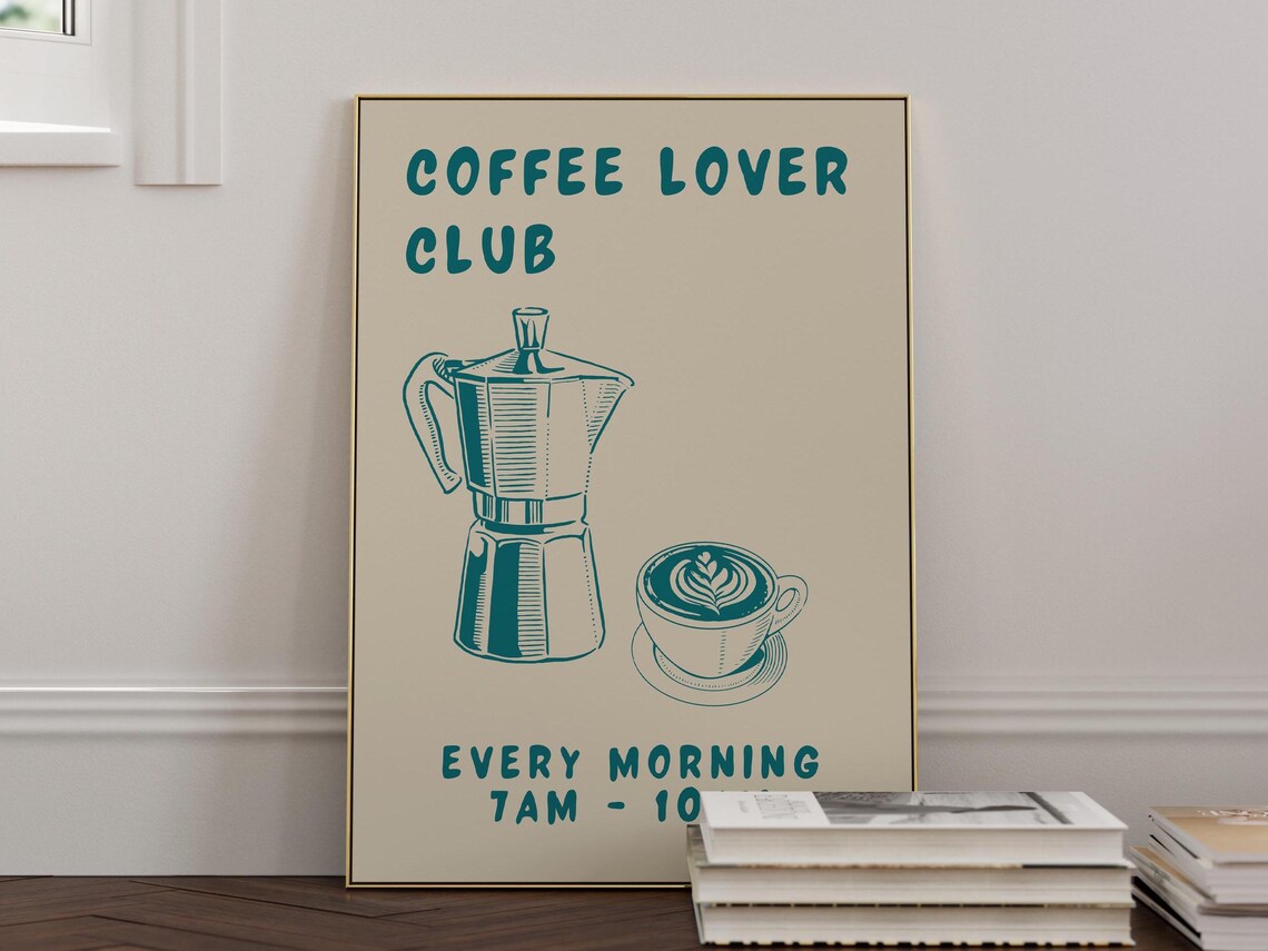 Coffee Club Kitchen Poster, Coffee Lover Gift - Image 2