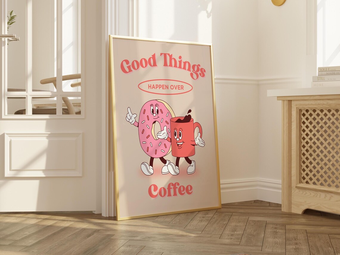 Coffee Print, Retro Kitchen Decor Poster - Image 3