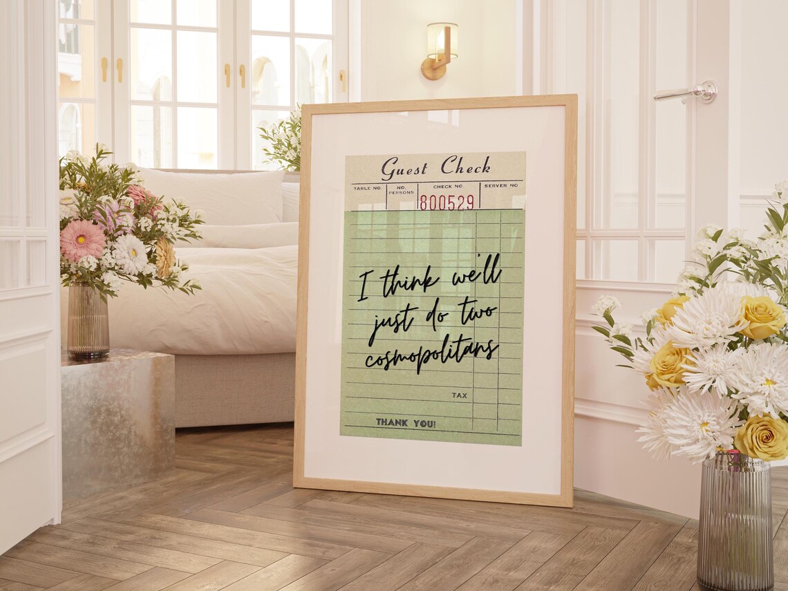 Guest Check Prints, Trendy Cosmopolitan Drink Decor - Image 2