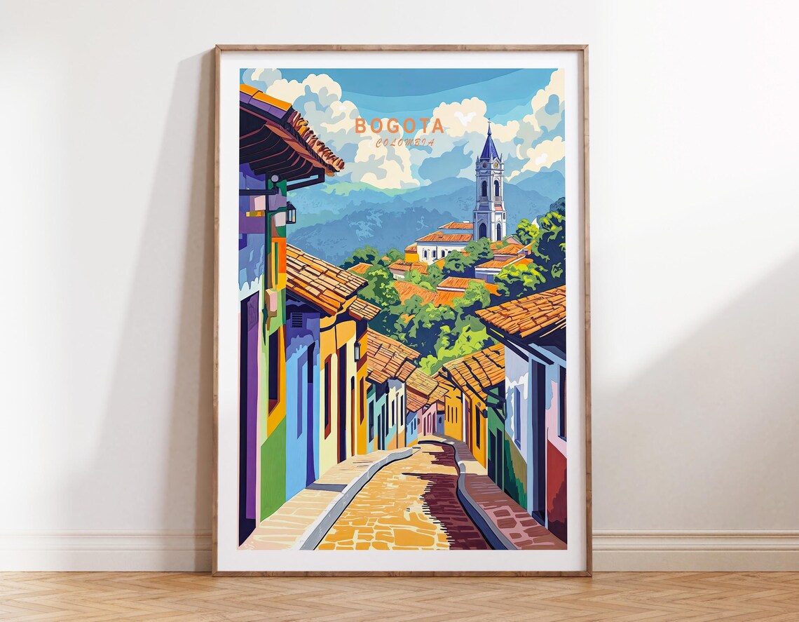 Bogota Colombia Travel Poster, City Wall Art Print