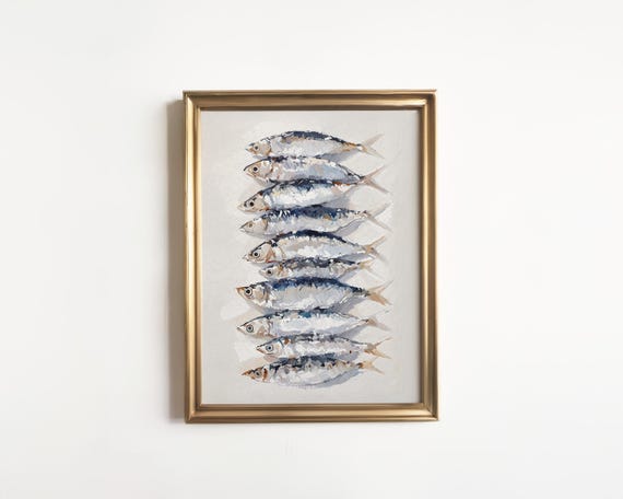 Sardines Art Print, Vintage Retro Still Life