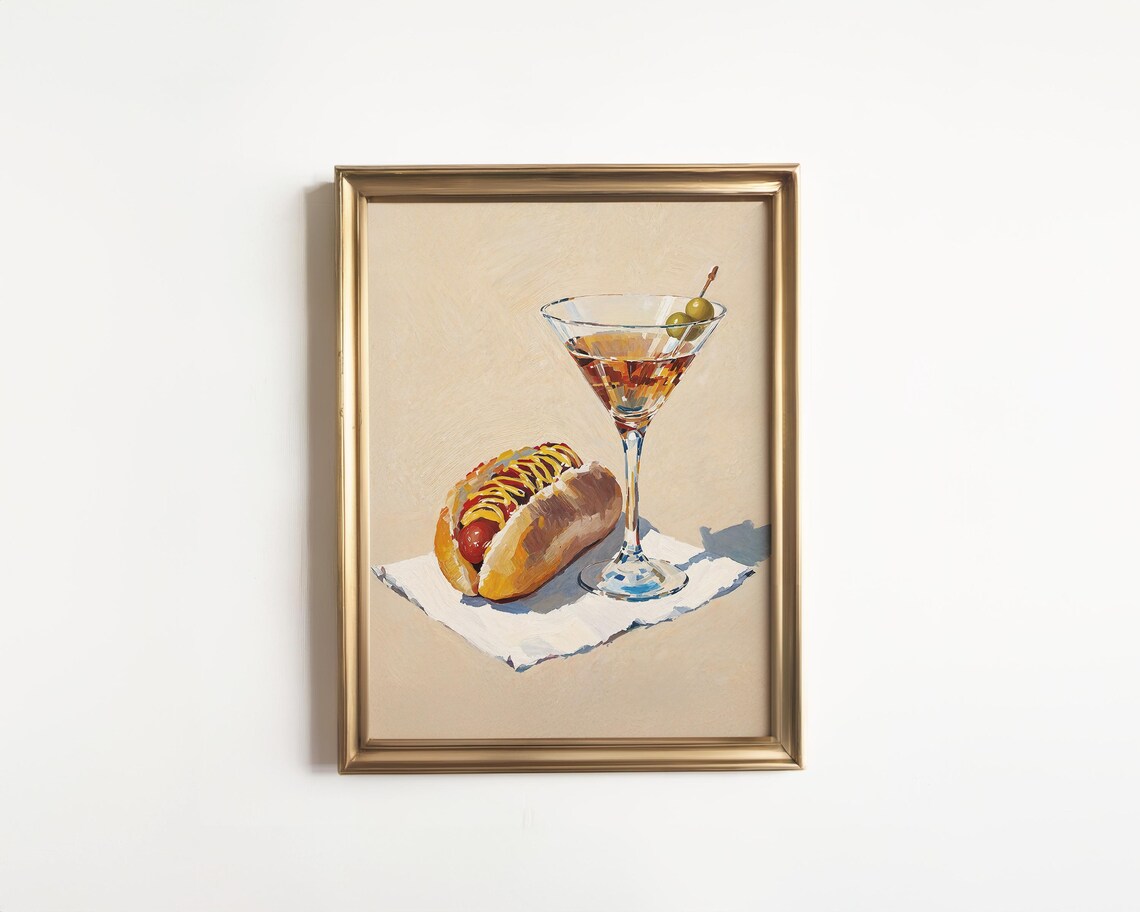 Hot Dog and Dirty Print, Funny Still Life Art