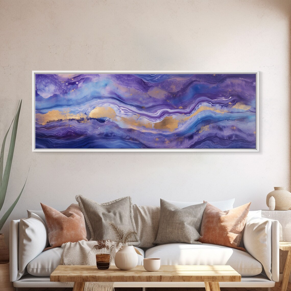 Purple Marble Abstract Art Print, Modern Gold - Image 5