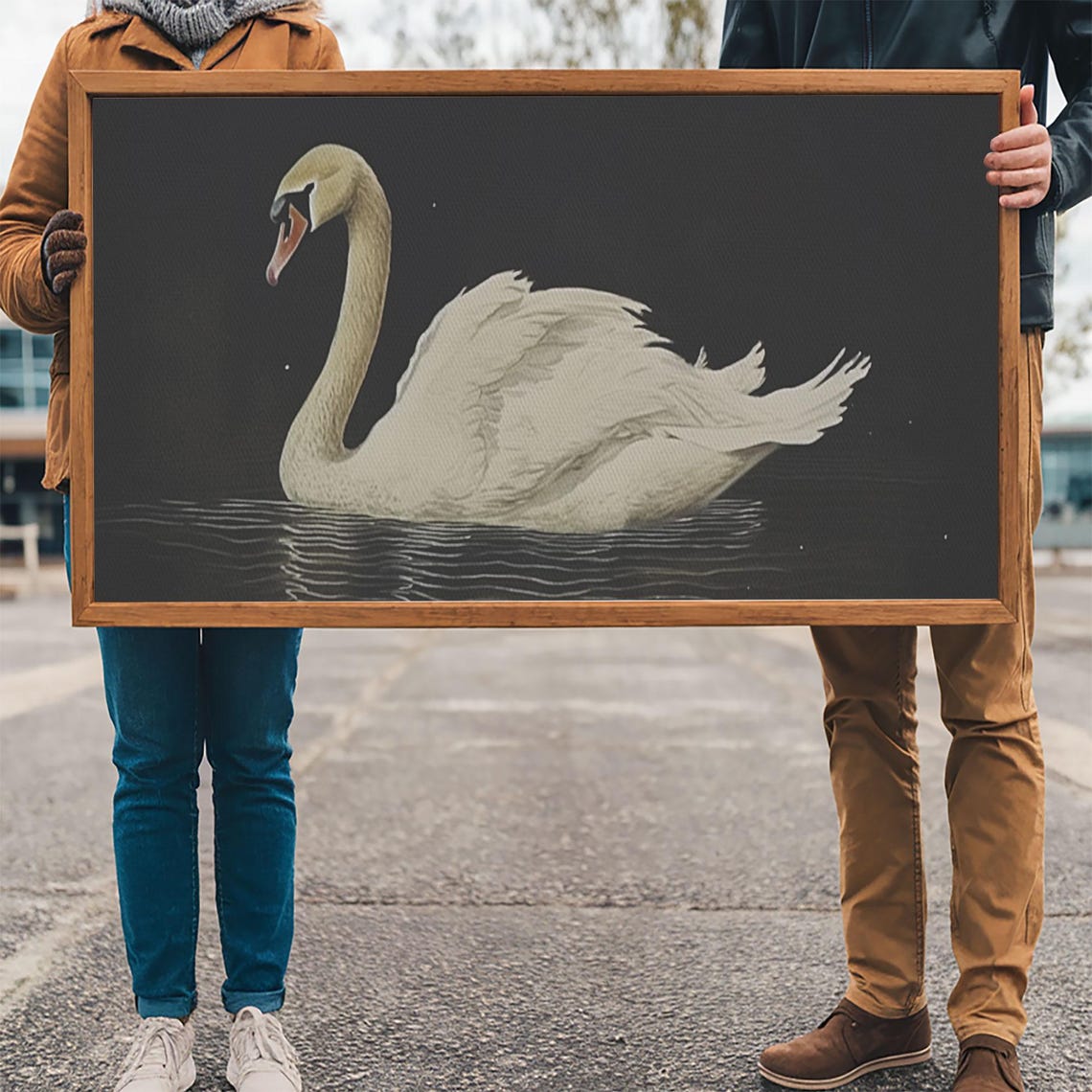 The Black Swan Vintage Framed Art Framed Vintage Print Vintage Painting Black Swan Art Girls Room Or Nursery Print
