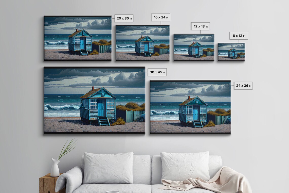 Sea Side Shack Pixel Art, New England Beach Poster - Image 2