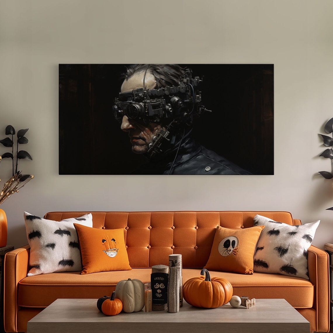 Victorian Steampunk Cyborg With Mechanical Goggles Profile Print - Image 4