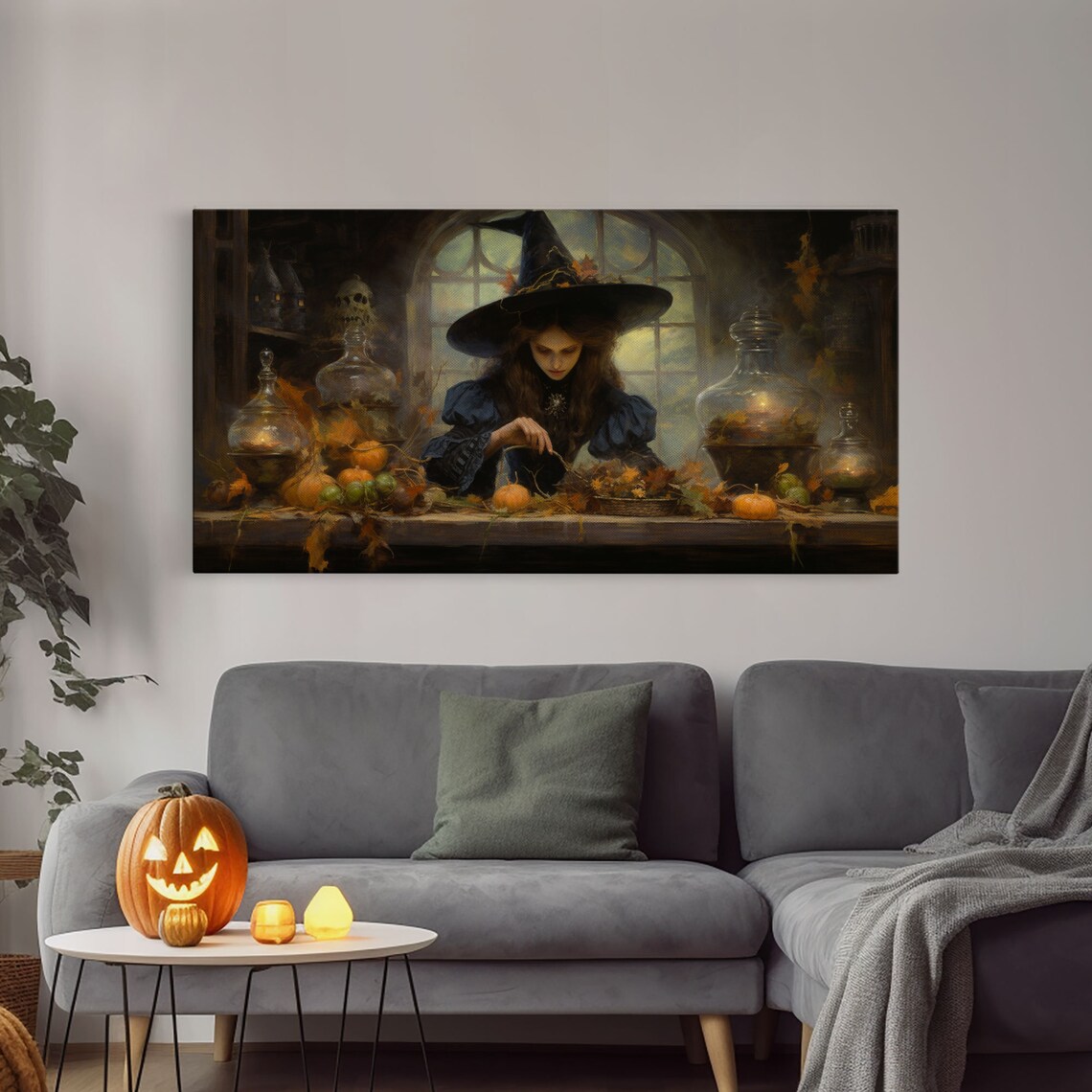 The Witch and Her Potions, Halloween Poster Print - Image 3