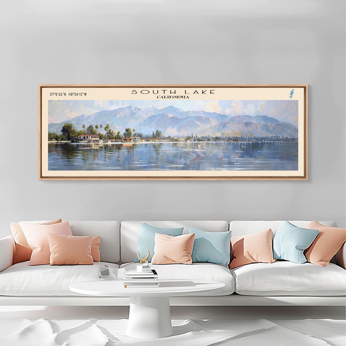 South Lake California Panoramic Lakeside Town Mountain View Poster - Image 5