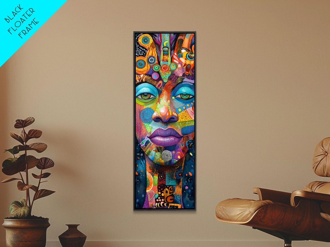 Vibrant Mosaic Woman Face Colorful Abstract Portrait Boho Wall Poster - Image 5