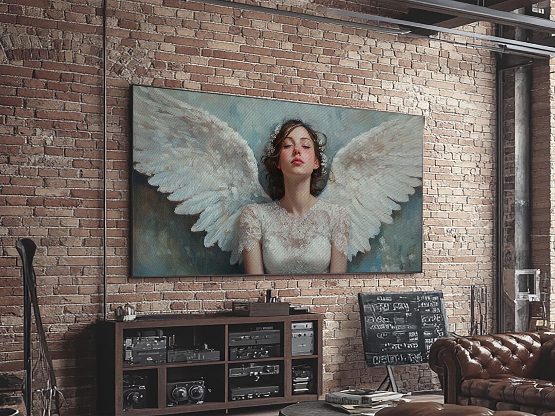 Heavenly Angel Spread White Wings Peaceful Celestial Art Poster - Image 5