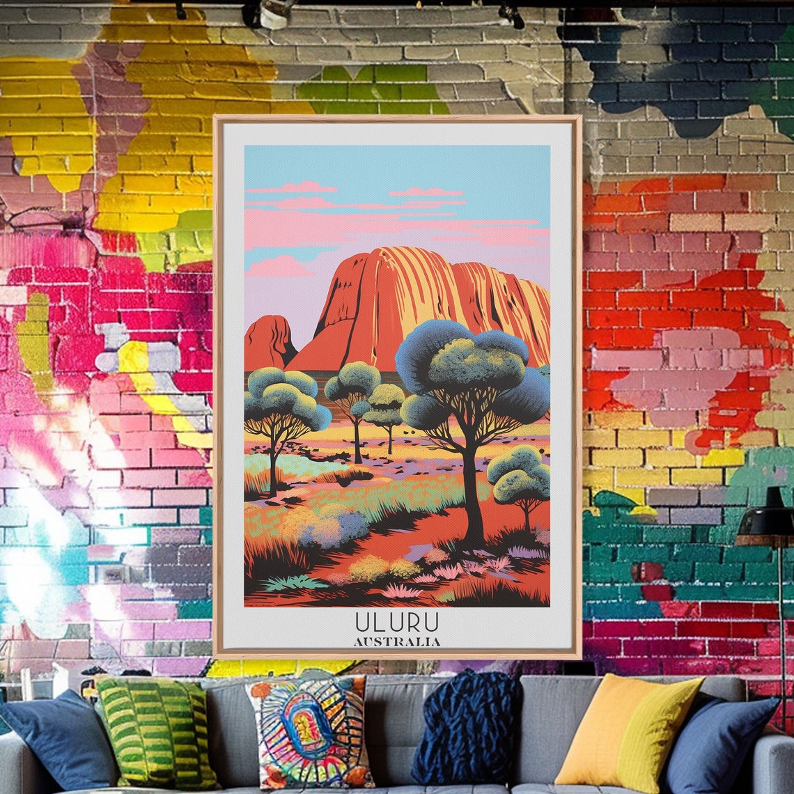 Uluru Australia Red Monolith Desert Bush Sunset Colors Poster - Image 6