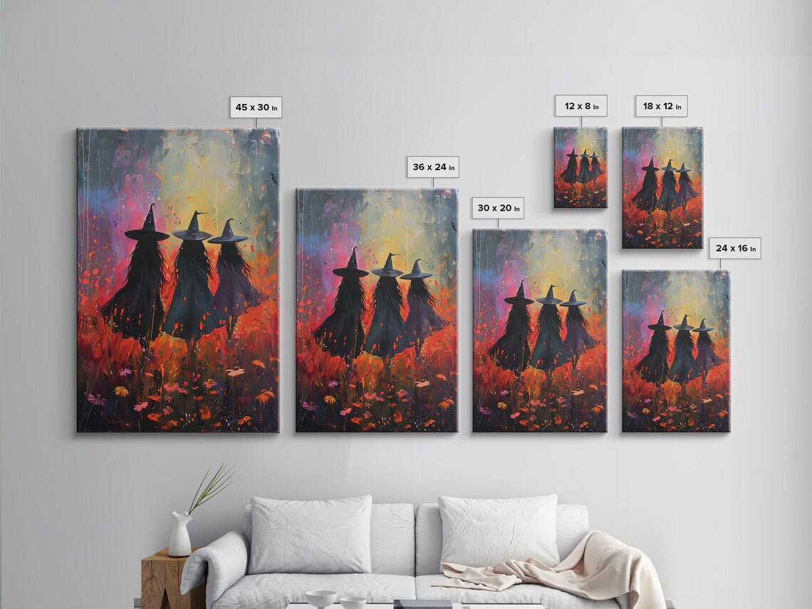 Springtime Witches Coven Of Witches Among The Wildflowers Art Print Framed Print Ethereal Witches Enchanting Witch Print - Image 2