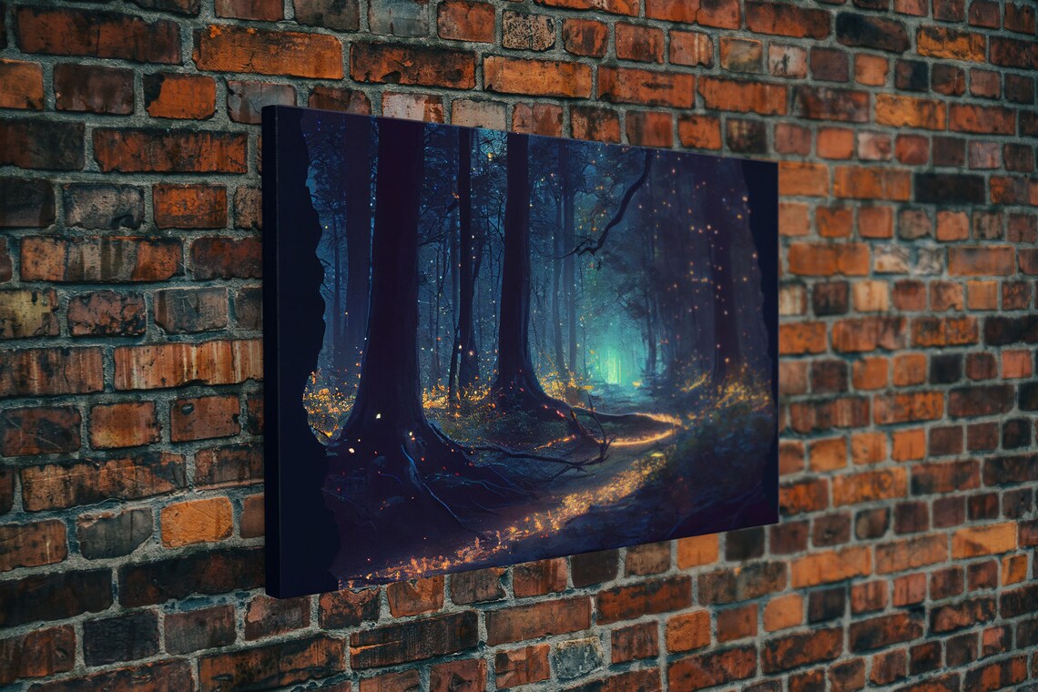 Enchanted Forest With Fireflies, Fantasy Art Print - Image 5