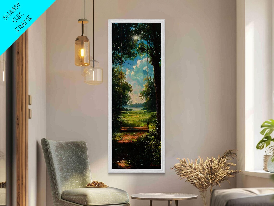 Tree Swing, Whimsical Boho Style Art Print