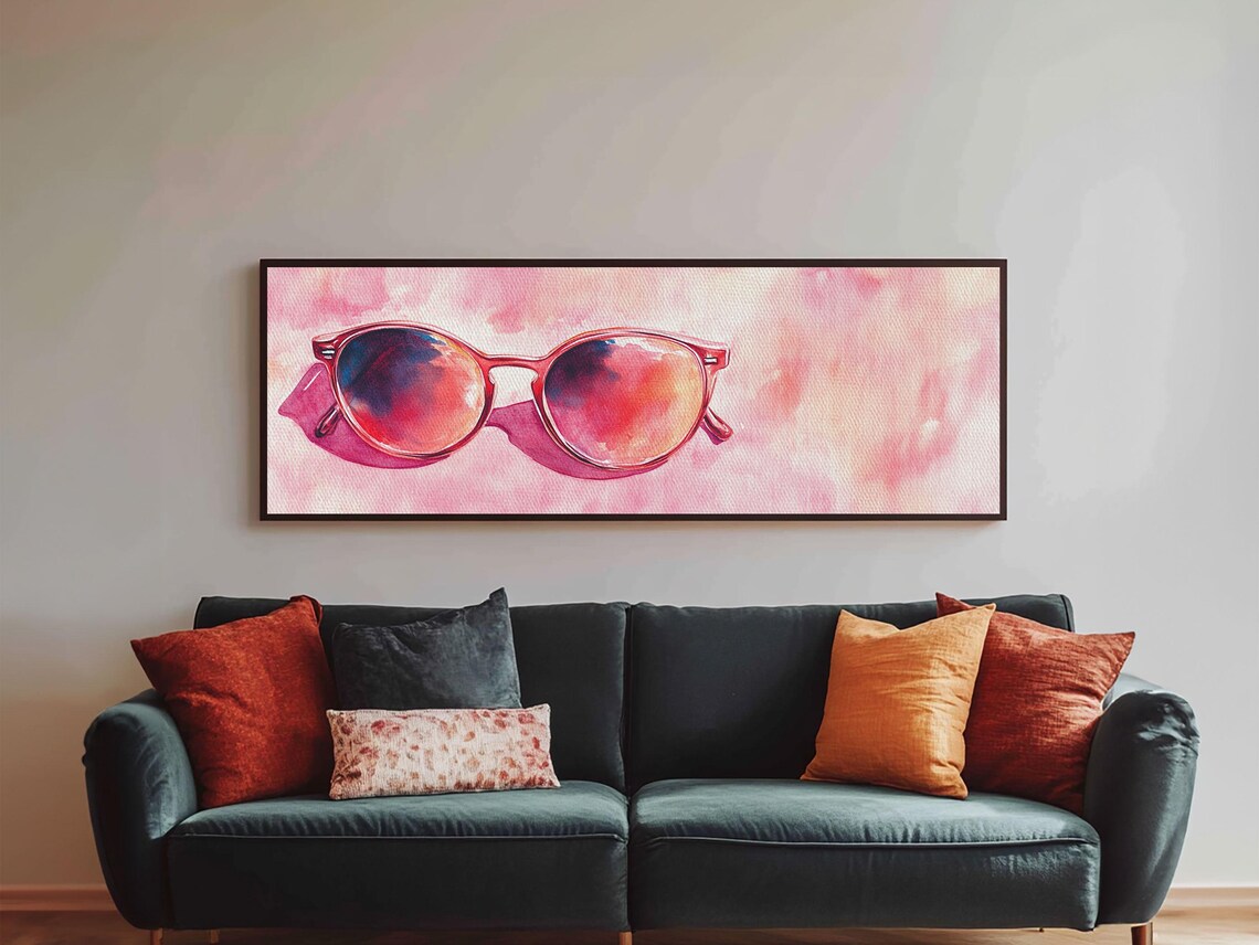 Retro Sunglasses Art Print, Pink Boho Bedroom Decor - Image 3