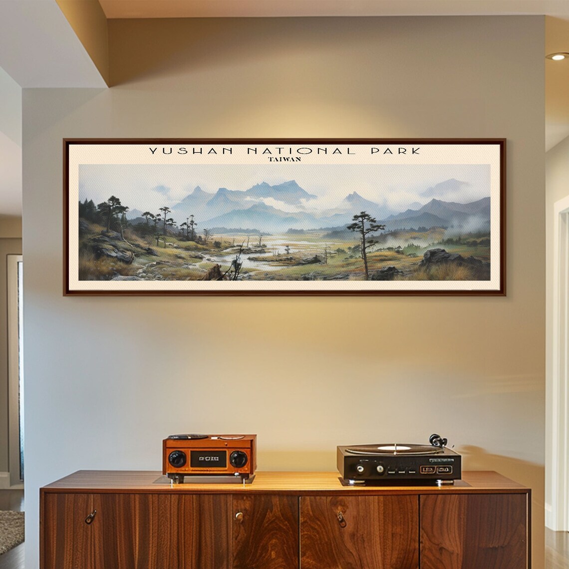 Yushan National Park Taiwan Misty Valley Pine Trees Panoramic Travel Poster - Image 6