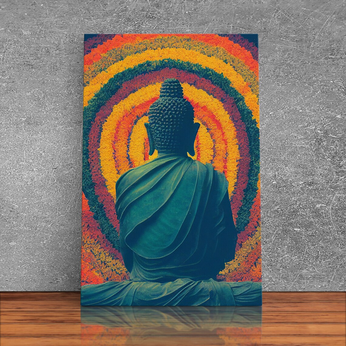 Colorful Rainbow Buddha, Yoga Studio Art Print - Image 3