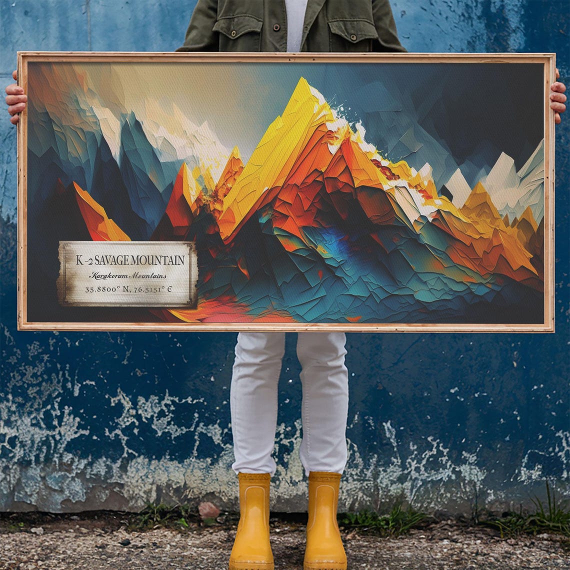K2 Savage Mountain Karakoram Colorful Geometric Abstract Peak Poster - Image 6